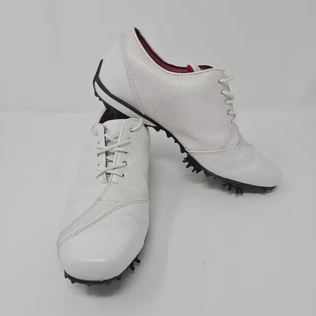 Zapato de golf para mujer FootJoy LoPro 97135 cuero blanco talla 7 M