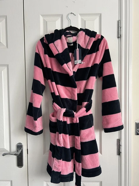 LA SENZA SIZE small medium dressing gown pink stripe hooded 4.99