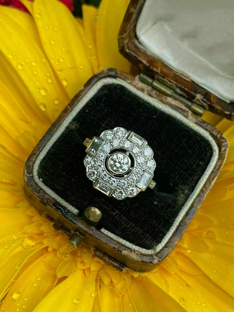 2 Ct Round Cut Lab-Created Diamond Filigree Style 1920's Vintage Art Deco Rings