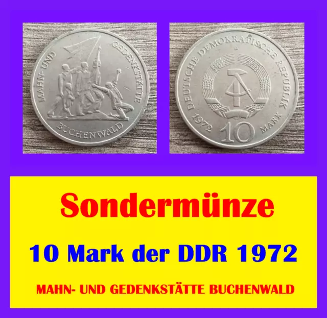 💥☘️🍄 10 D-Mark Der Ddr Dm 1972 Münze 💥 Deutsche Demokratische Republik 🍄☘️💥