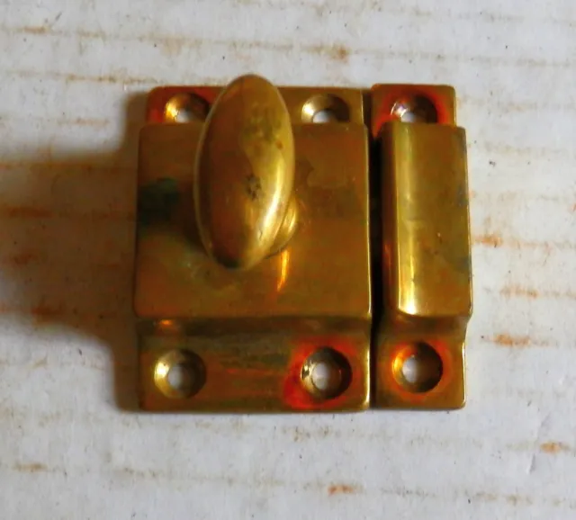 vintage solid cast brass cupboard latch
