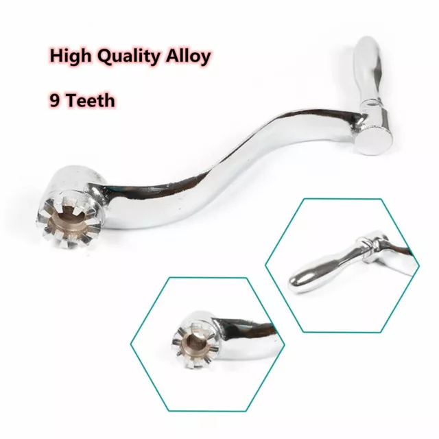 CNC Milling Machine Parts 9 Teeth Lifting Elevating Knee Crank Handle Silver