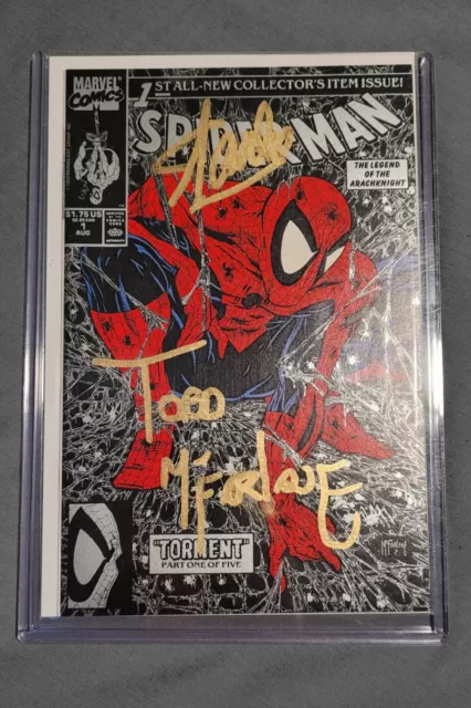 SPIDER-MAN #1 NM Silver SIGNED STAN LEE & TODD MCFARLANE