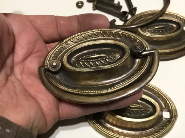 HEPPLEWHITE RARE SET 4 FEDERAL 18TH/19TH CENTURY Period Original “READED” PULLS