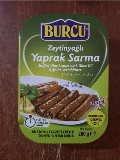 Foglie di vino Burcu Yaprak Sarma Dolma 200gr porzione 1x