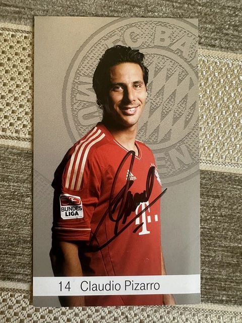 Carte Autographiée Claudio Pizarro - Bayern Munich 2014/15 Signée Originale
