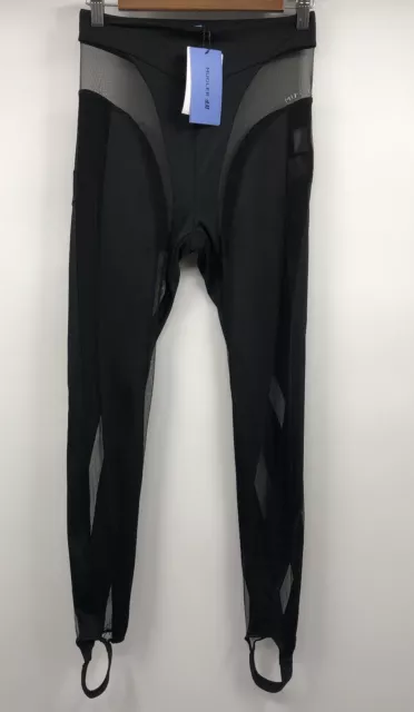 Mugler x H&M Mesh Paneled Stirrup Black Leggings 6 SAMPLE/STORE