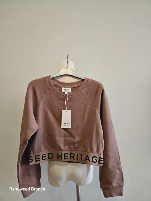 Seed Heritage Teen Girls  Logo Hem Sweater Size 12 Bnwt Rrp $49.95 Great Gift