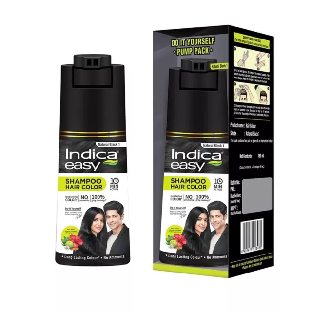 Indica Easy Do-It-Yourself Shampooing pour couleur de cheveux noirs...