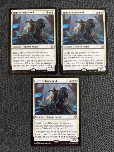 x3 Hero Of Bladehold MTG March of the Machines Commander NM