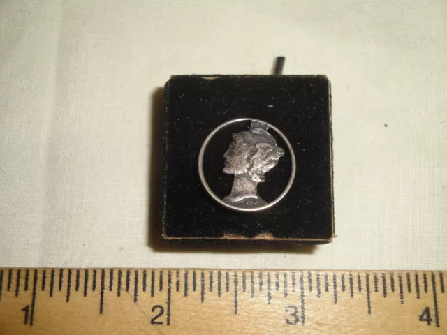 1943 Us Mercury Dime Made Into A Tie Tack, Silver Dime, New In Box, Tietac