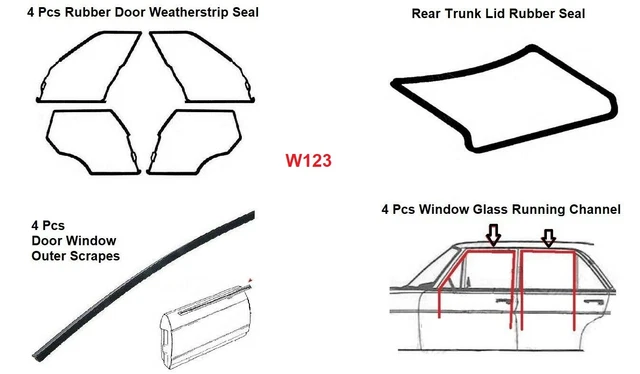 Lot De 52 Clips Pour Joint De Porte Mercedes W123 - Plastique Durable Pour Fixation Avant, Arrière, Gauche, Droite - Remplacement Précis - 9