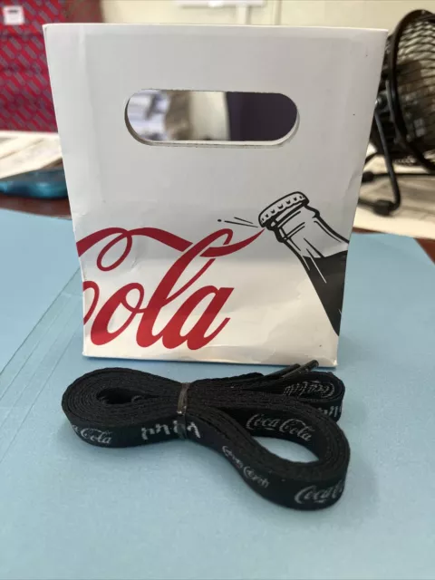 New COCA-COLA Logo SHOE LACES Sealed Black White with Coca Cola Bag  COKE Store