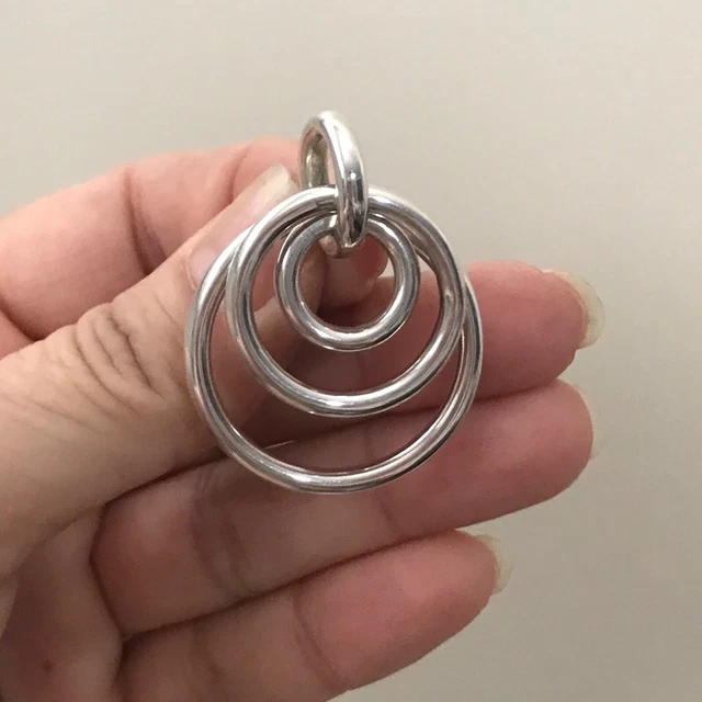 Mexican 925 Silver Taxco Interlocking Floating Hoops Sexy Elegant HOOP Earrings