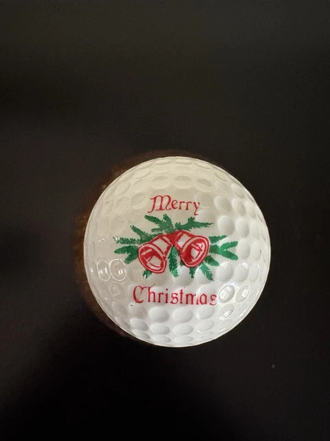 VINTAGE PING EYE 2 Merry Christmas Golf Ball Two-Tone Red