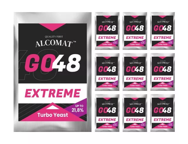 10 X Turbohefe Turbo Yeast Alcomat GO 48 EXTREME Alkohol Brennhefe Gärhefe Hefe