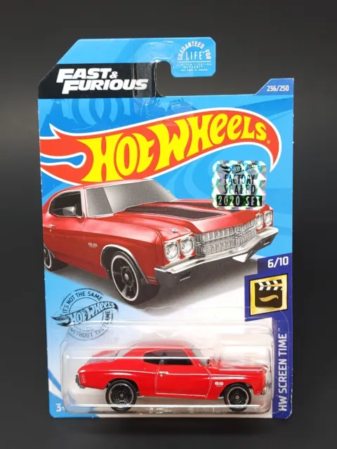 HOT WHEELS '70 Chevelle SS Red HW Screen Time Fast & Furious Factory Sealed Set