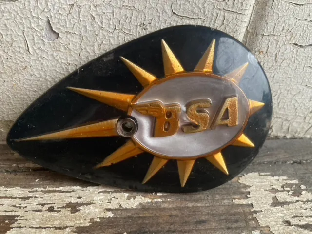 Vintage BSA A10 pear shaped petrol tank badge some marks and scratches one only