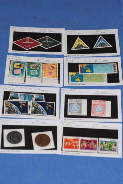 Malaysia large dealer card stock MNH all different nice selection as shown 2