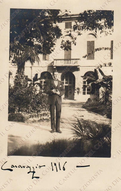 1916 CARAVAGGIO Casa Zibetti Villa Rocchi ingresso Bergamo Fotografia