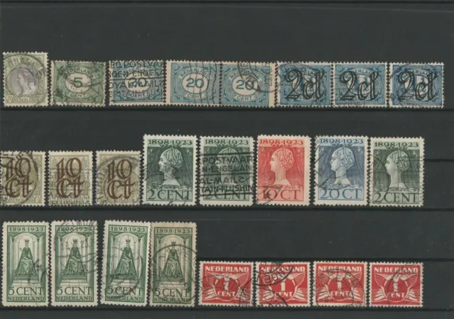Wertvolles Lot Briefmarken Nederland 24 Werte ab 1900