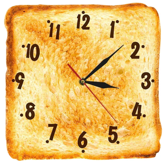 Wall Hanging Clock Gift Office Digital Clocks Toast Design Wall Clock