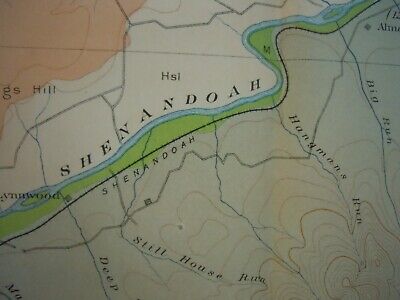 Harrisonburg Virginia Color Lithograph Map 1902 Harshberger Dayton Shenandoah V. 3