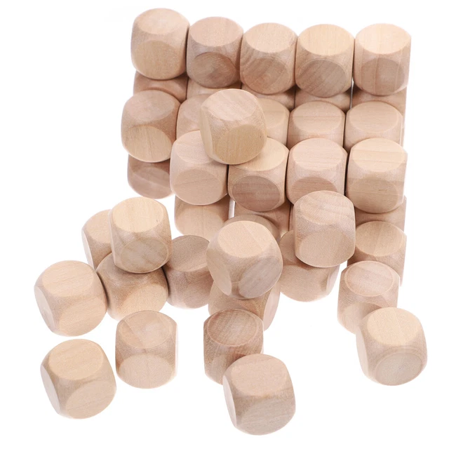 50 un. dados en blanco sin terminar pila de madera amantes de 6 caras