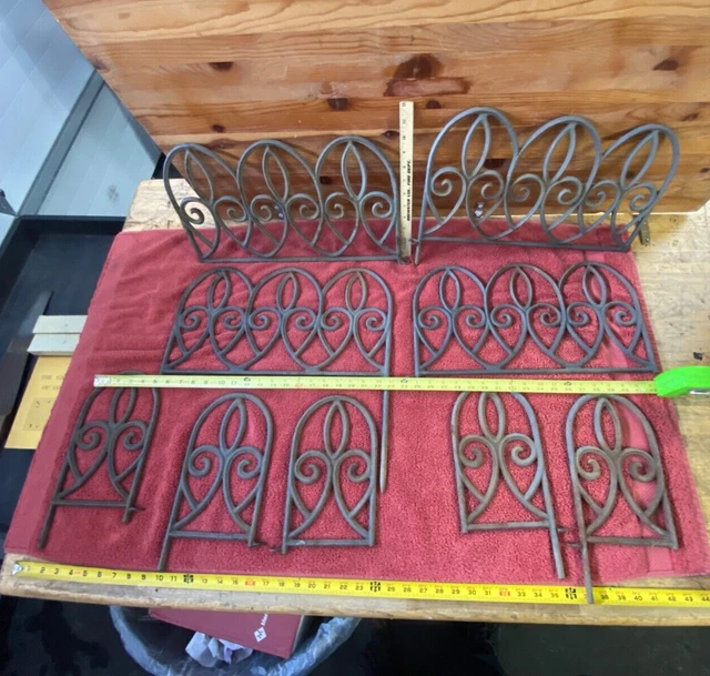 9 VINTAGE VICTORIAN Cast Iron Garden Planter Box Steam Punk Heavy Metal