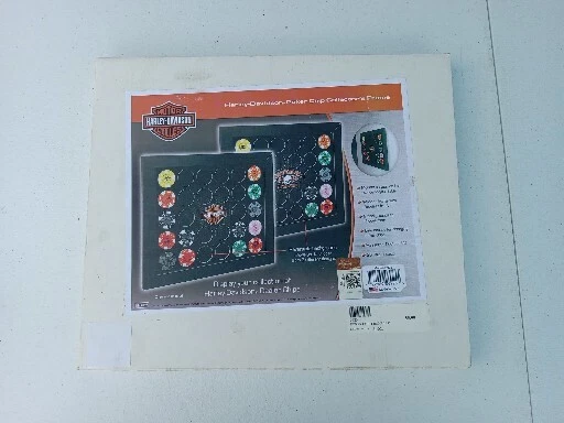 Harley-Davidson Poker Chip Collectors Frame, Holds 28 Chips, Made in USA TRL7#39