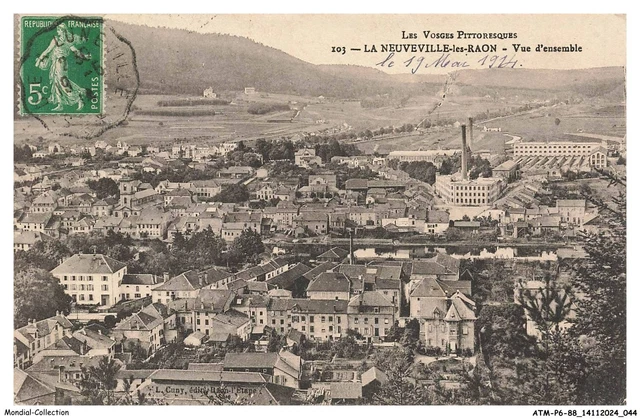 Raon-l'Etape - Faon-L'étape vue générale - Carte postale ancienne et