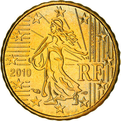 [#382345] France, 10 Euro Cent, 2010, Paris, BU, SUP+, Laiton, KM:1410