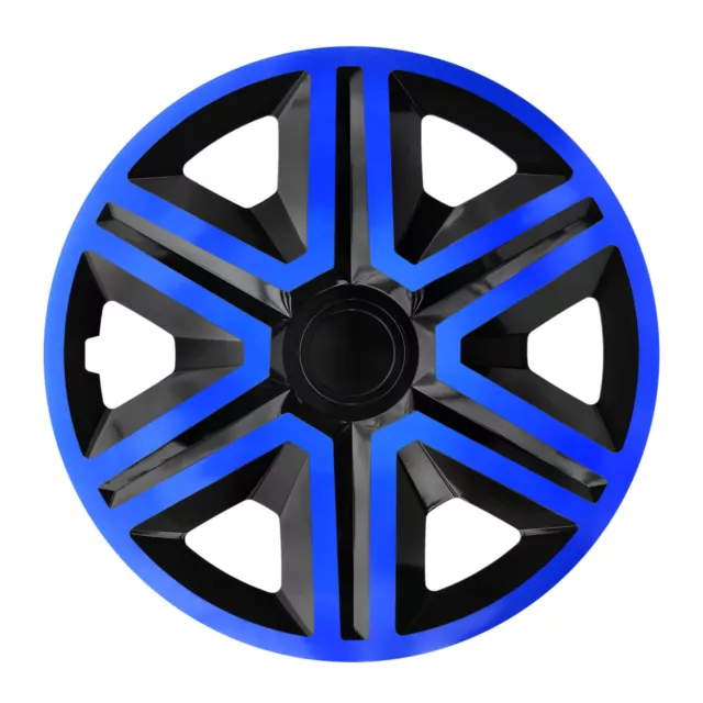 15" Hub Caps Wheel Covers Trims 15 inch Set of 4 Blue Black ABS Plastic Trim UK