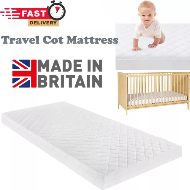 Extra Thick Quilted Baby Travel Cot Bed Toddler Mattress Breathable Uk All Sizes