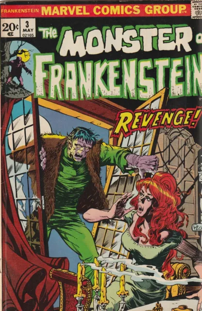 "The Monster of Frankenstein" 3, May 1973; Marvel Comics Group comic book: VG