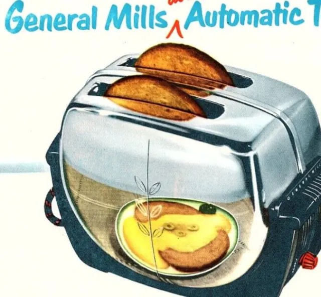 1952 General Mills Double Toaster Vintage Print Ad Tru Heat Electric Iron