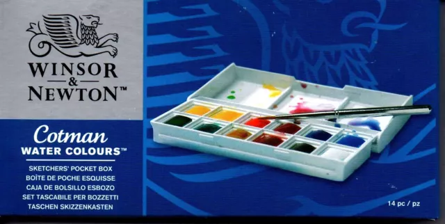 WINSOR & NEWTON COTMAN ACQUERELLI SET Sketchers Tasca casella 12 metà pani e pez