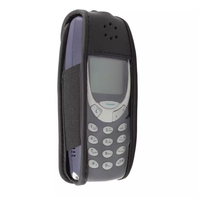 caseroxx Ledertasche mit Gürtelclip für Nokia 3310 / 3330 in schwarz aus Echtled