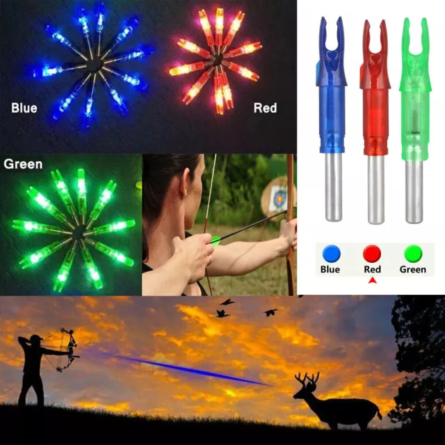 6/12PCS LED Lighted Arrow Nocks Hunting Compound Recurve Bow Archery 6.2mm Tail 3