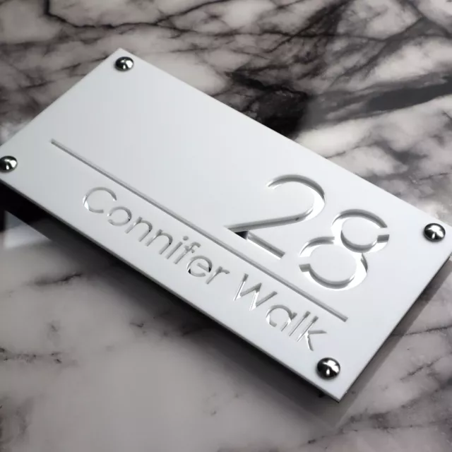 Contemporary House Sign Plaque Door Numbers Personalised Name Plates