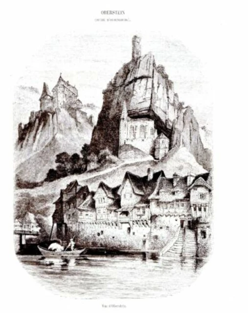 19th VIEW OBERSTEIN GERMANY WOOD ENGRAVING