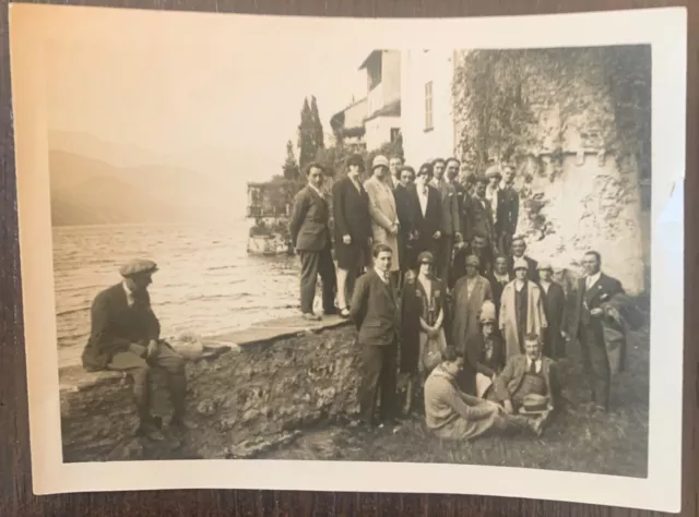 Bella Foto Orta Isola S Giulio - Giovani In Gita Nel 1928 - Cm 12X9