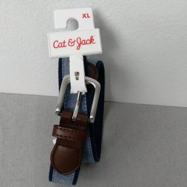 Cat & Jack Chambray Belt XL Boys Blue