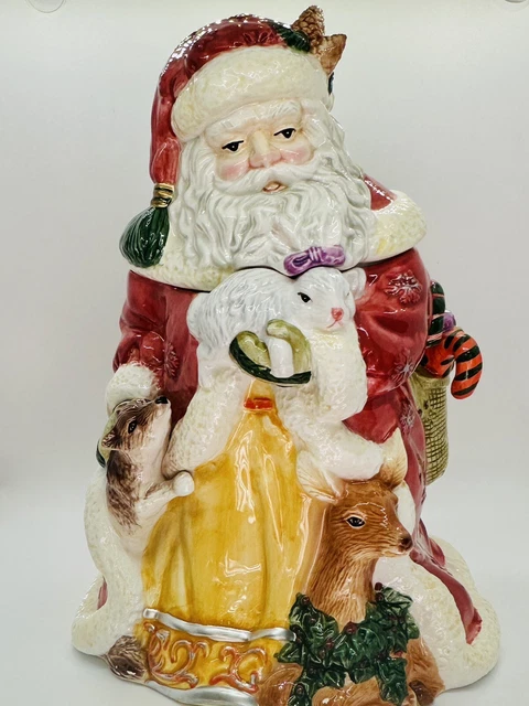 Ceramic Santa Cookie Jar Animals Country Bunny, Deer & Fox Woodland Animals