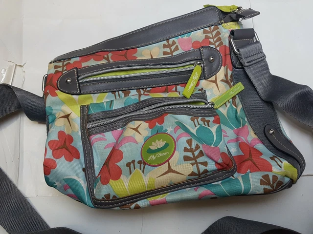 Lily Bloom Belt Bag Hobo Purse Crossbody Floral Canvass Multi-Pocket Colorful