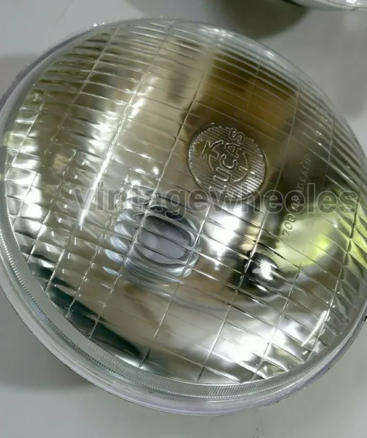 Lucas 7" Inch Sealed Beam Headlamp H4 Conversion, With Pilot LHD Classic Cars