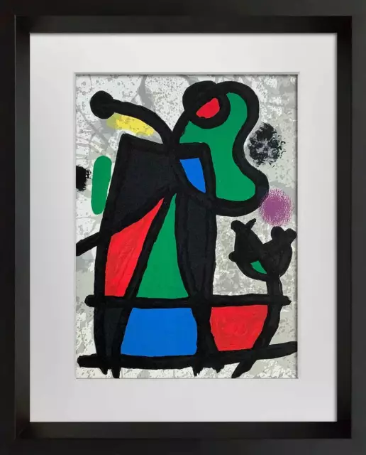 Joan Miro Original Limitierte Auflage Lithographie + Katze Ref C.134 W / Rahmen