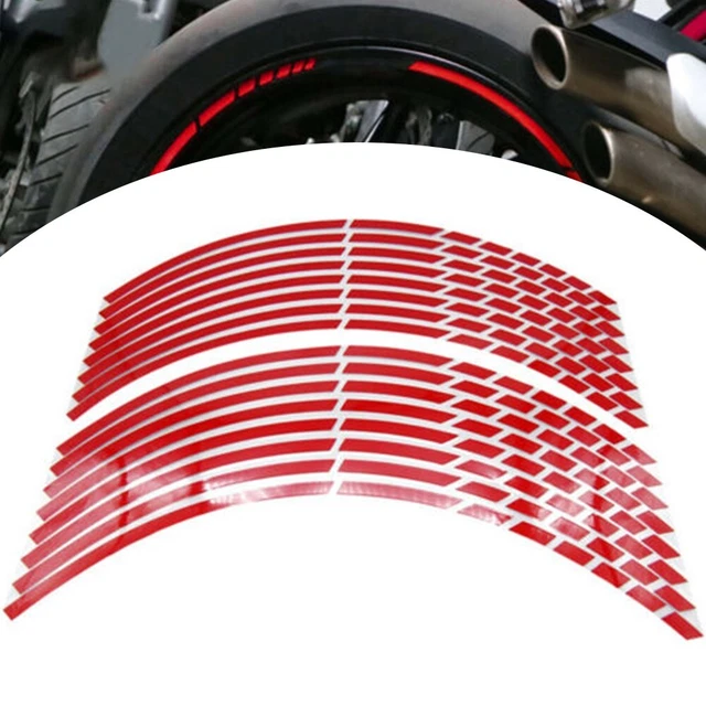 Reflektierender Randstreifen Red 18 Zoll Auto Rad Reifen Aufkleber 16 Teil Satz