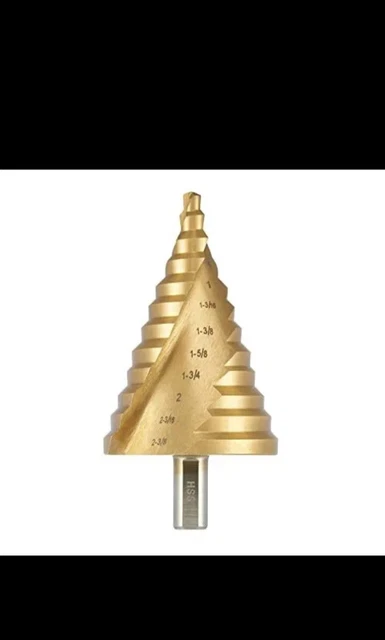 Large Step Drill Bit, 1/4 to 2-3/8 inch High Speed Steel Drill Cone Bits for ...