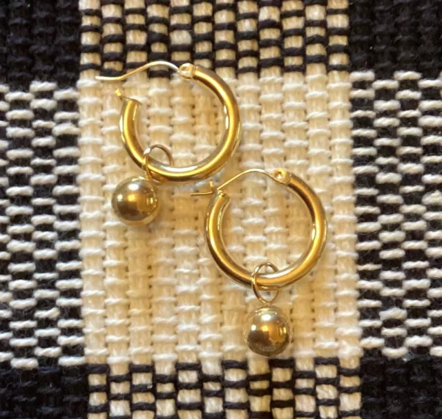 14k Gold Hoop Earrings with Removable Charms